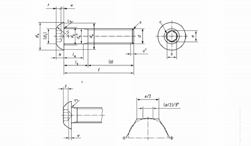 버튼 헤드 나사 ISO 7380 버튼 헤드 나사 ISO 7380
