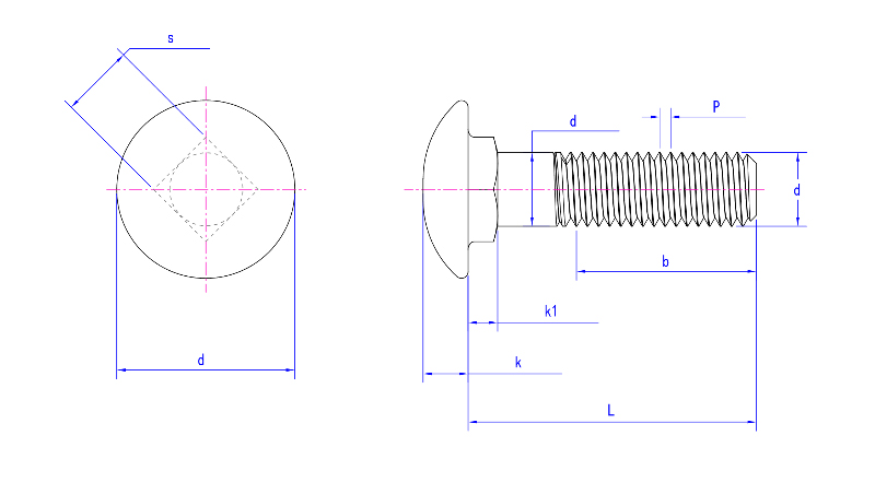 JIS B1171 컵 헤드 사각 넥 볼트
