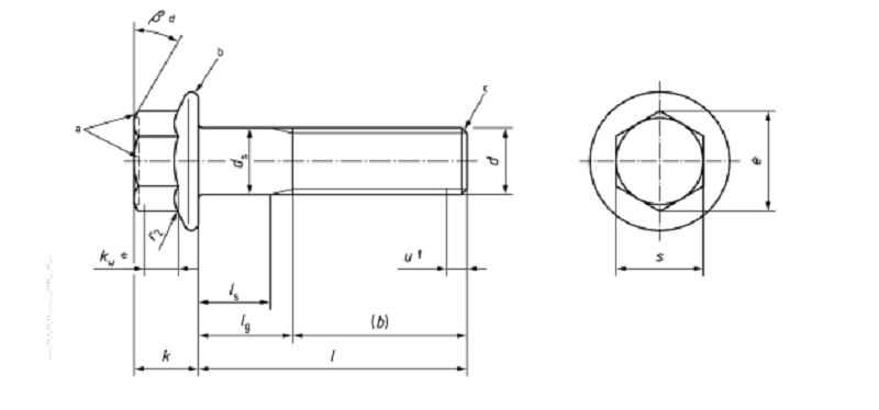 ISO 15072 Sechskantschrauben mit Flansch und Feingewinde