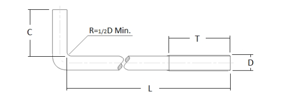 Bullone di ancoraggio in acciaio a basso tenore di carbonio