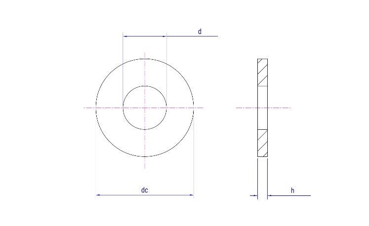 ASME B18.21.1-11 Предпочтительные размеры гладких шайб типа А