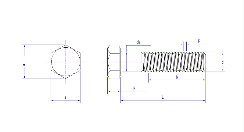ASME B18.2.1-2 Болты с шестигранной головкой