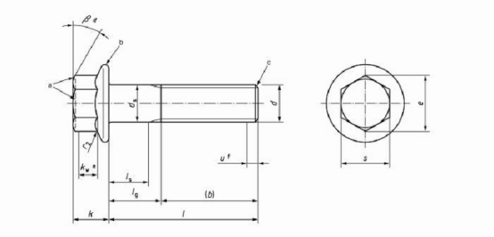 ISO 15071 مسامير شفة الرأس السداسية ISO 15071 مسامير شفة الرأس السداسية