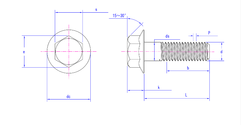 Bu lông mặt bích lục giác nặng IFI 538